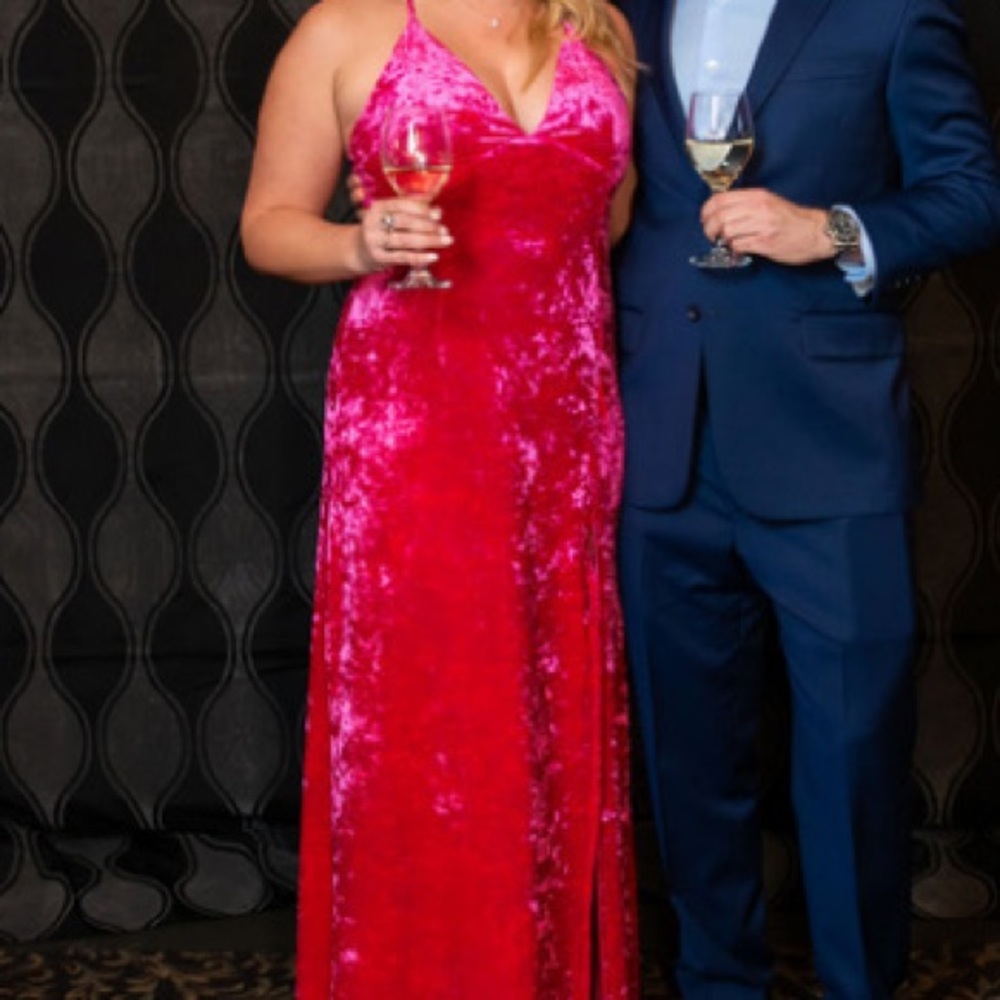 Pink Velvet maxi dress